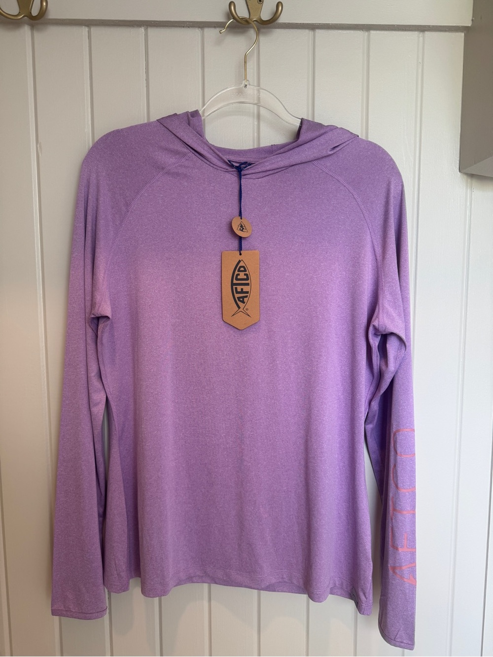 NWT AFTCO Women’s Samurai Hood Shirt Size L Purple (W63109)